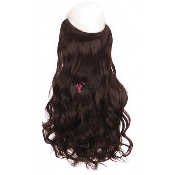 Extensie de par cu 5 Clips On delux tripla ondulata de 60 cm,  DE0HT3007 Castaniu Inchis